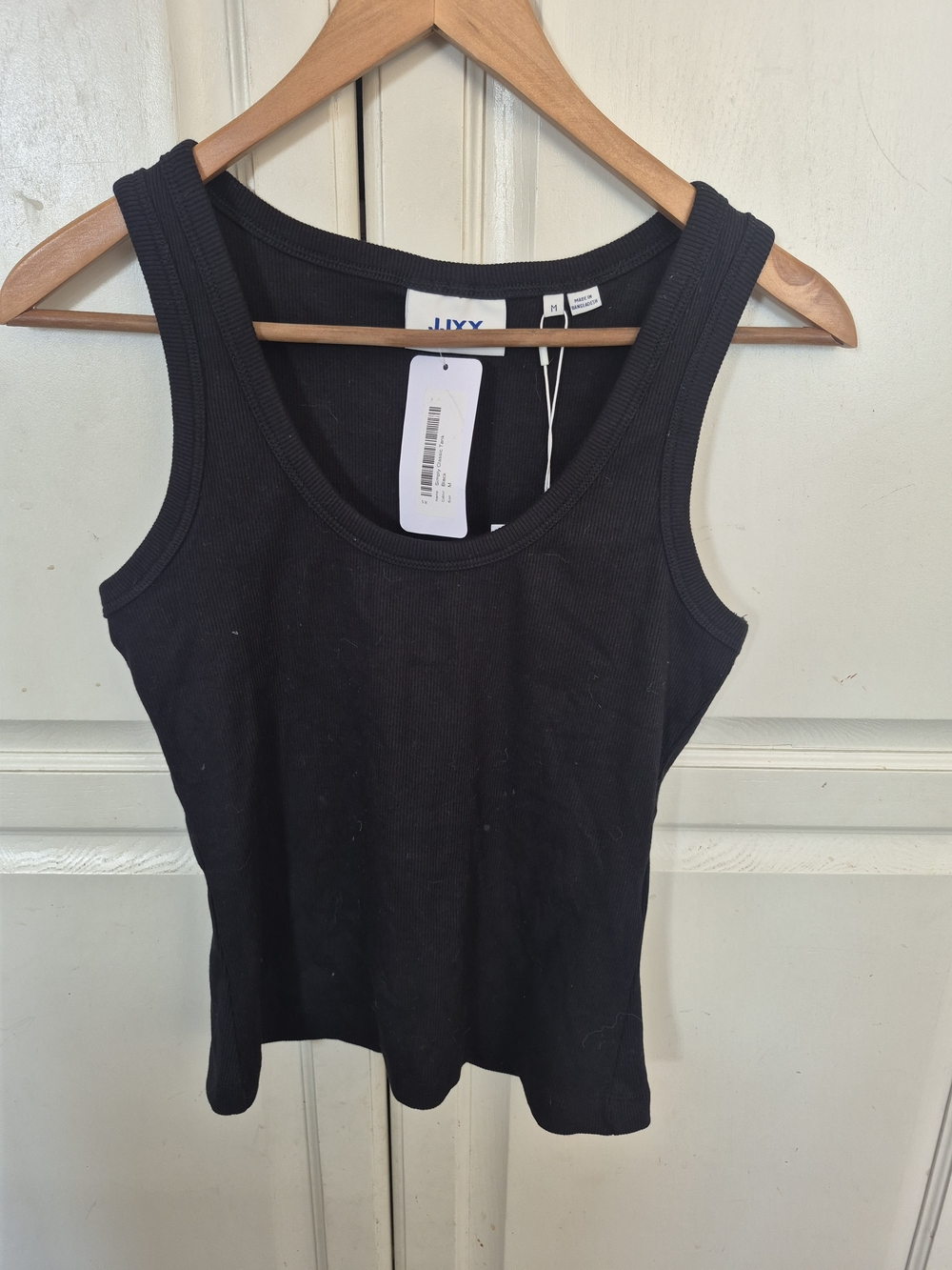 Black Ribbed Tank Top - Women